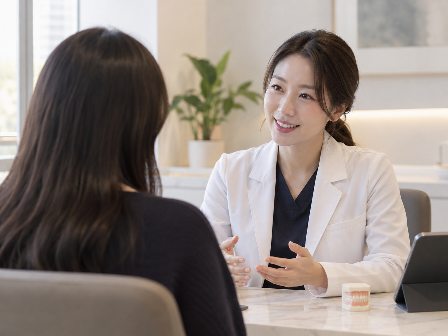 환자와 상담하는 치과 의료진